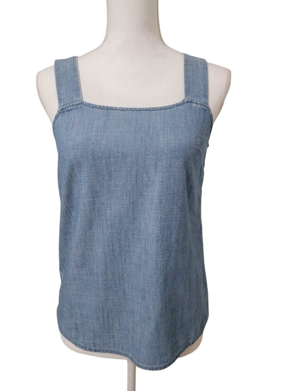 J. Crew Size XXS Chambray Square Neck Tank Top